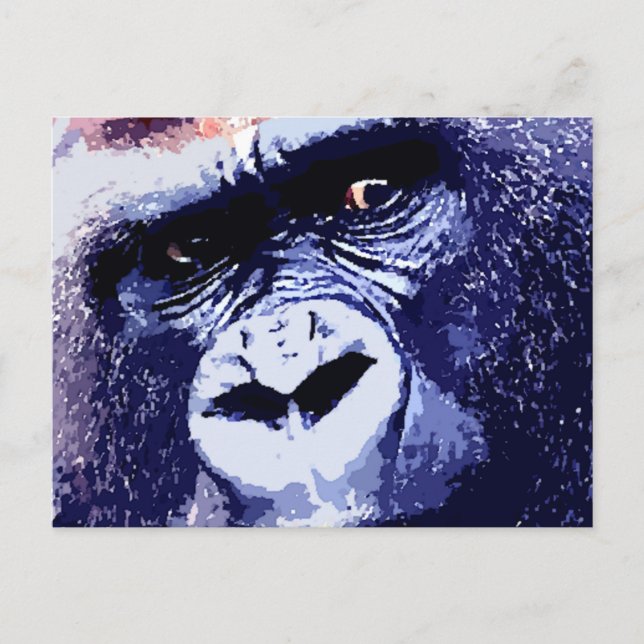 Cartão Postal Gorilla Face Pop Art (Frente)