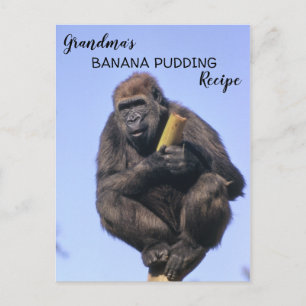 Cartão Postal Gorilla Grandma's Banana Pudim Curioso