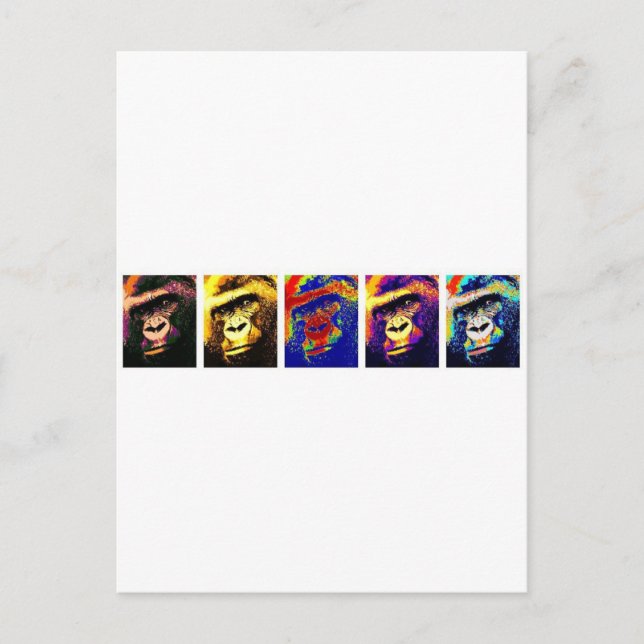 Cartão Postal Gorillas Pop Art (Frente)