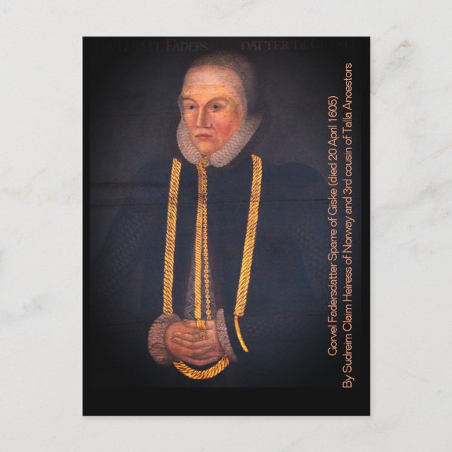 Cartão Postal Gorvel Fadersdatter Sparre de Giske (morto em 1605 (Frente)