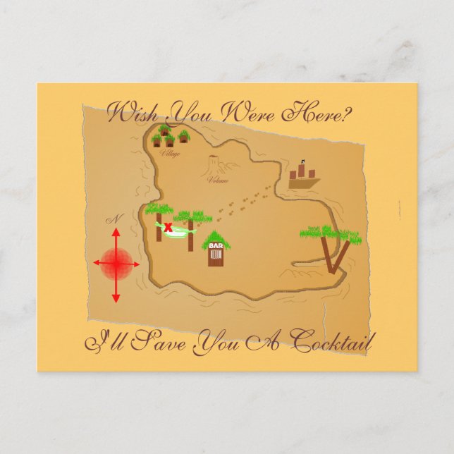 Cartão Postal Gostaria De Estar Aqui? (Frente)