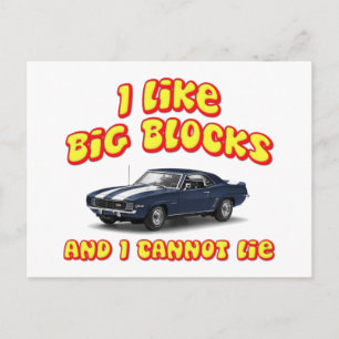Cartão Postal Gosto De Blocos Grandes E Não Posso Mentir Chevy 