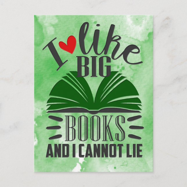 Cartão Postal Gosto De Livros Grandes (Frente)