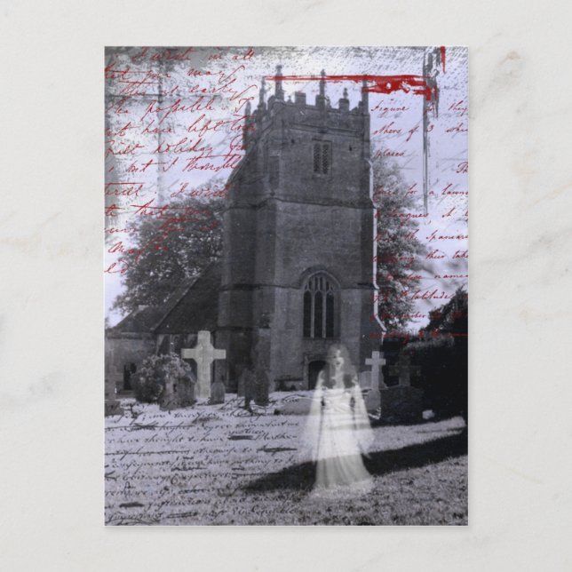 Cartão Postal Goth Haunted Cemetery Postcard (Frente)