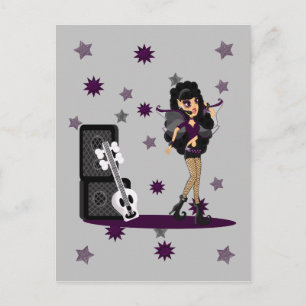 Cartão Postal Gothic Faerie com Violão Crânio