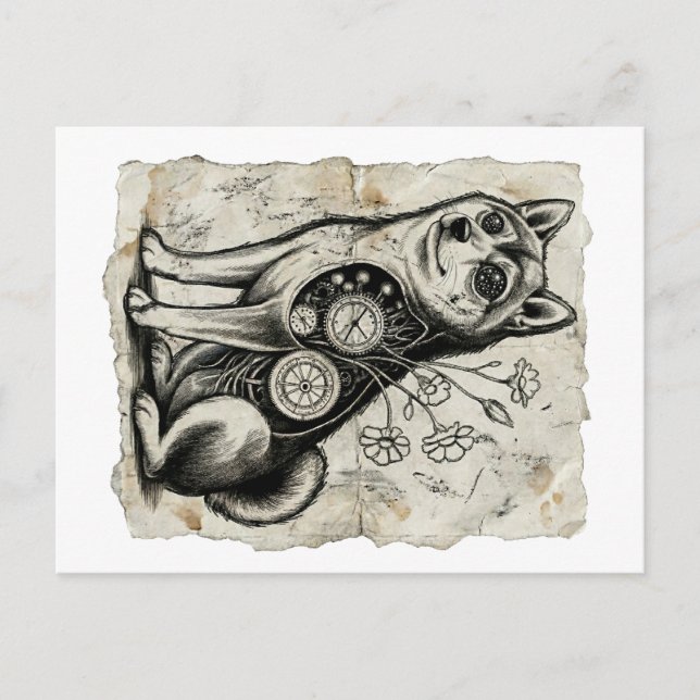 Cartão Postal Gothic Shiba Vintage Postcards (Frente)