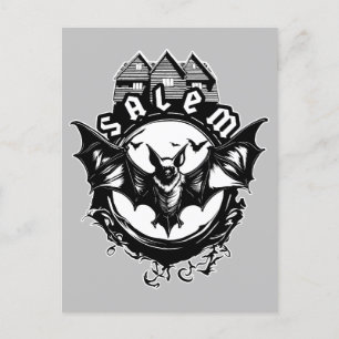 Cartão Postal Gótica Bat E Salem WitHouse