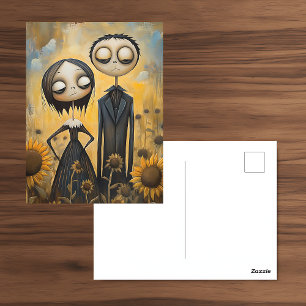 Cartão Postal Gótica de girassol