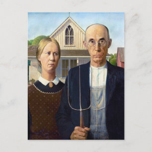 Cartão Postal Gótico Americano de Grant Wood 