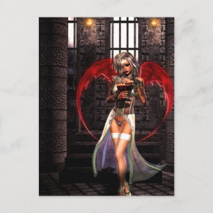 Cartão Postal Gótico do Vampiro do Anjo Sanguíneo