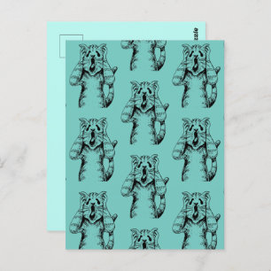 CARTÃO POSTAL GÓTICO HORROR CAT DRAMA, ALGUÉM MOVEU CAIXA DE LIT