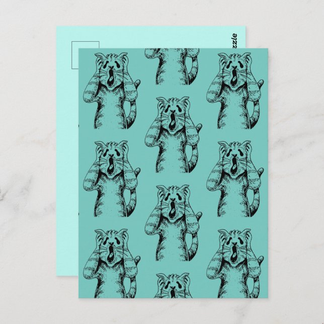 CARTÃO POSTAL GÓTICO HORROR CAT DRAMA, ALGUÉM MOVEU CAIXA DE LIT (Frente/Verso)