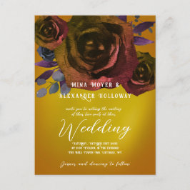 Cartão Postal Gótico moderno Rosas escuros QRC