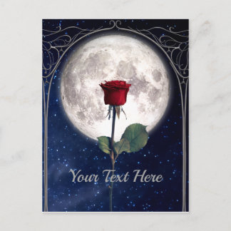 Cartão Postal Gótico, Vintage, Rosa vermelha, Romance Escuro, Cé