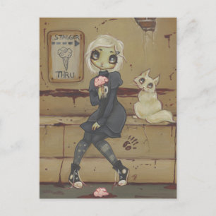 Cartão Postal Gótico Zombie, gatinha, gatinha