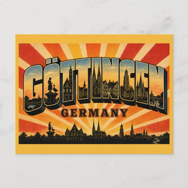 Cartão Postal Göttingen Alemanha Gänseliesel (Frente)