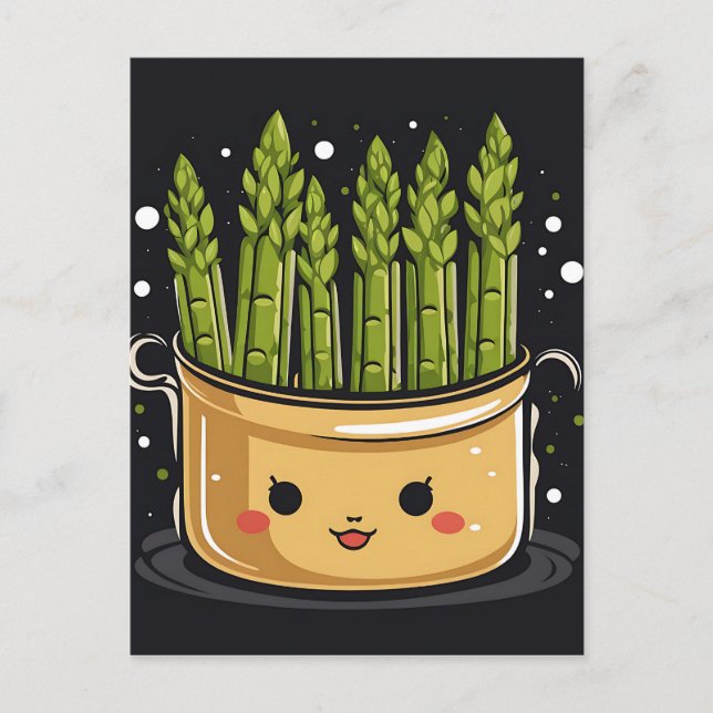 Cartão Postal Gourmet Asparagus Cute (Frente)