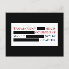 Cartão Postal Government Transparency Should Not Be Redacted Pos