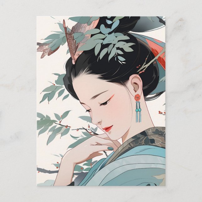 Cartão Postal Graça das mulheres chinesas (Frente)