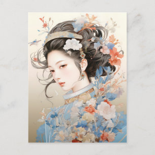 Cartão Postal Graça nas mulheres chinesas tradicionais