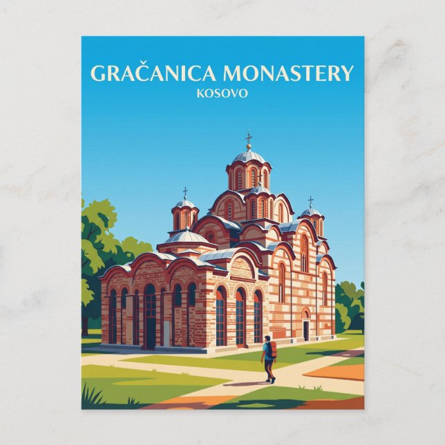 Cartão Postal Gračanica Monastery Kosovo (Frente)