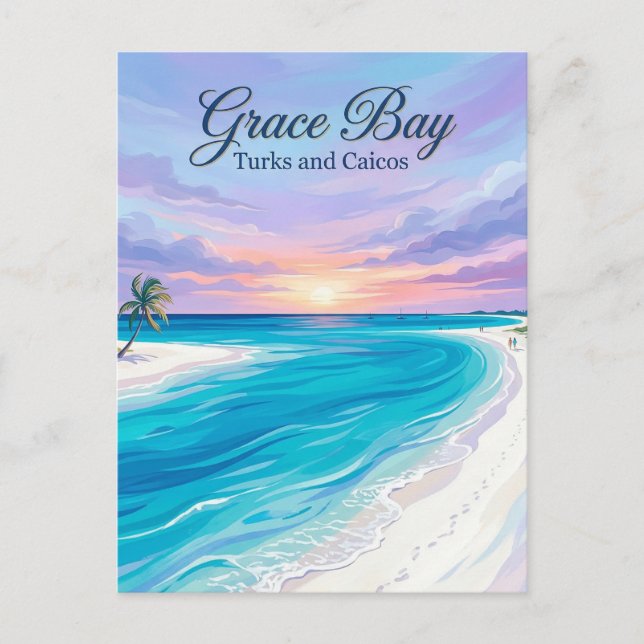 Cartão Postal Grace Bay Turks e Caicos (Frente)