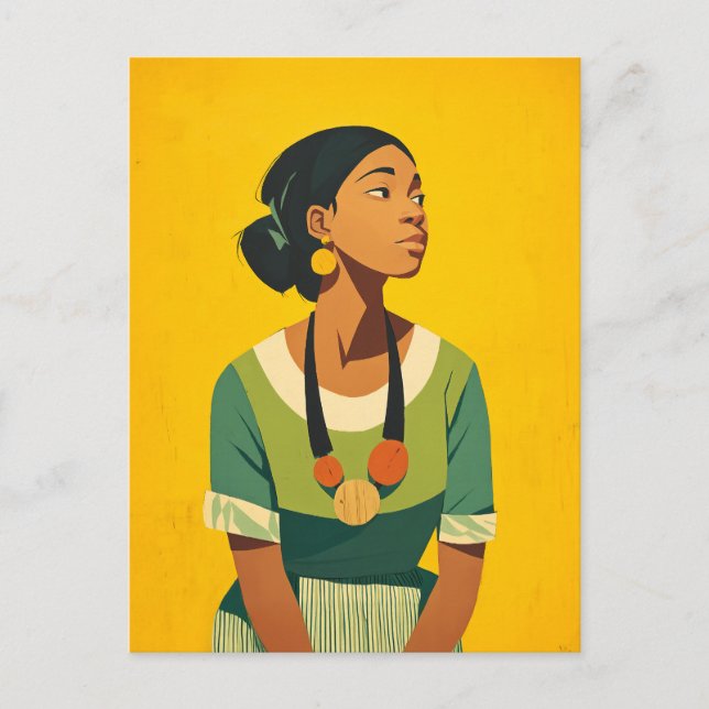 Cartão Postal Grace em Verde e Dourada (Frente)