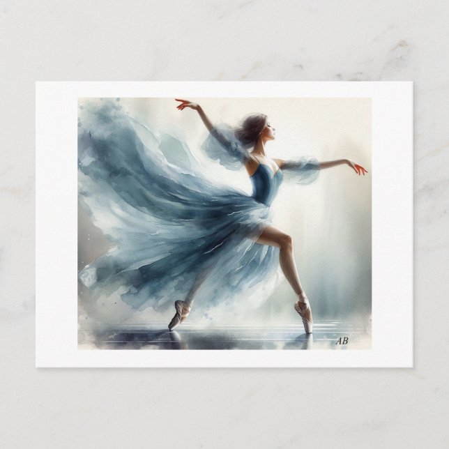 Cartão Postal Graceful Ballerina In Motion,  (Frente)