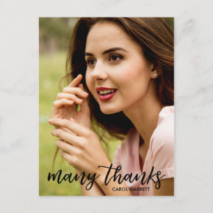 Cartão Postal Graceful hand Lettered Graduation Obrigado