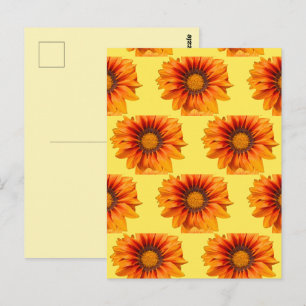 Cartão Postal Gradiente de Flor de Laranja Amarelo Brilhante Rec