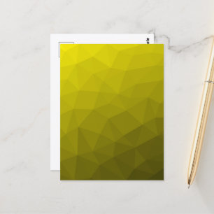 Cartão Postal Gradiente ombre escuro amarelo padrão de malha geo