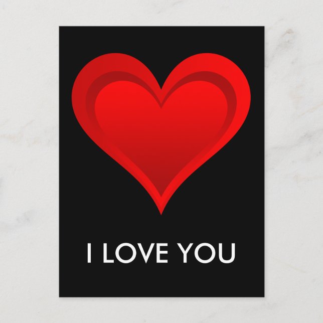 Cartão Postal Gradientes VERMELHO AMOR CORAÇÃO + seu traseiro. & (Frente)