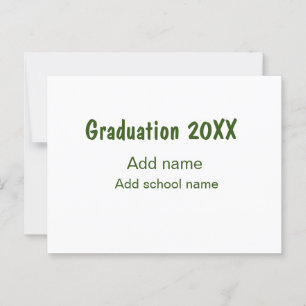 Cartão Postal Graduação 20XX acrescentar nome de ano escola verd