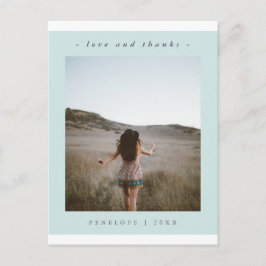 Cartão Postal Graduação Azul Simples - Foto De Obrigado