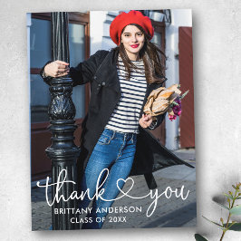 Cartão Postal Graduação Cardíaca Da Caligrafia Obrigado Foto