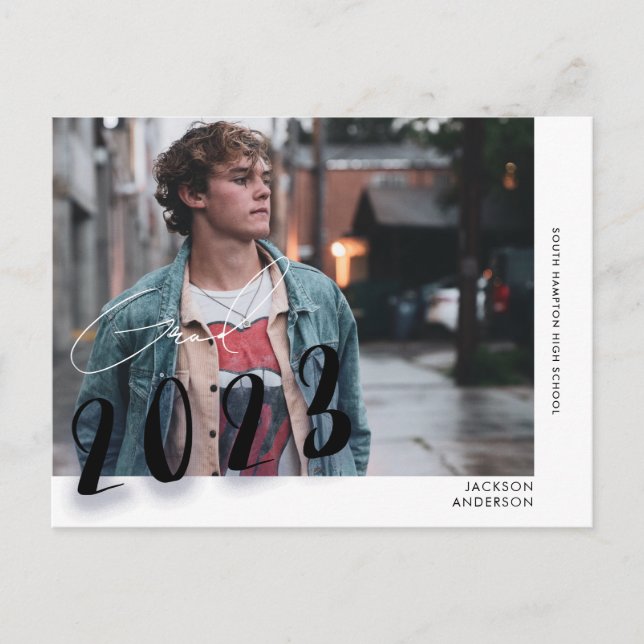 Cartão Postal Graduação casual de fotos de estudantes temporário (Frente)