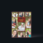 Cartão Postal Graduação da Colagem de Fotos do Formando Dourado<br><div class="desc">Este cartão postal de colagem de fotografias do formando de marrom moderno apresenta as suas 9 fotografias de estudantes favoritas. Este layout de graduação apresenta a tipografia em ouro clássico do seu segundo grau ou nome da faculdade para a classe de 2025. Personalize estes cartões postais com o seu ano...</div>