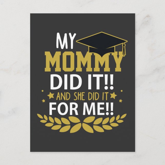 Cartão Postal Graduação da Mãe Família Apreciação Mãe Escola (Frente)