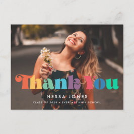 Cartão Postal Graduação da Vintage 70s Obrigado foto