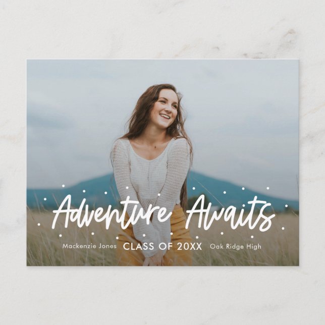 Cartão Postal Graduação de COR EDITÁVEL Positiva do Outlook (Frente)