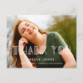 Cartão Postal Graduação de deco de arte retrô Obrigado foto