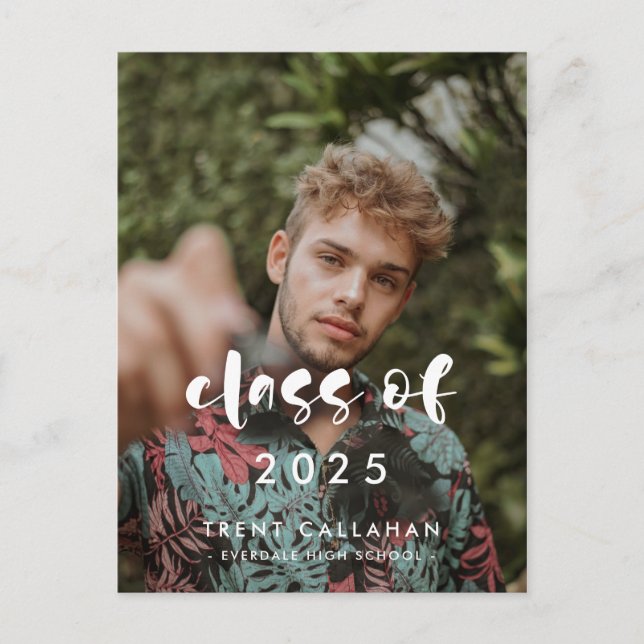 Cartão Postal Graduação de Foto - Classe de script moderno de 20 (Frente)