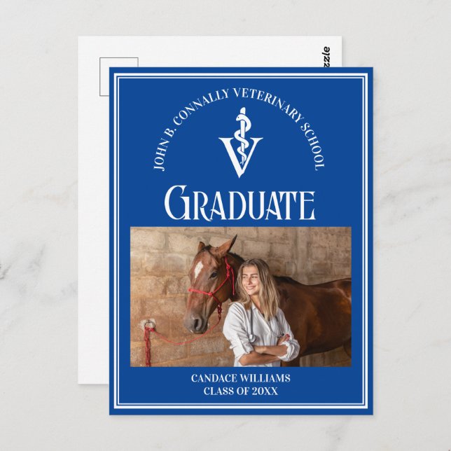 Cartão Postal Graduação de Foto da Faculdade de Veterinária Bran (Frente/Verso)