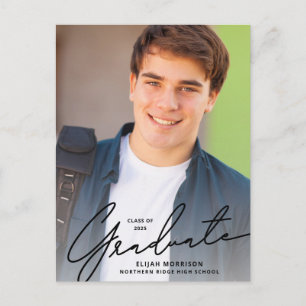 Cartão Postal Graduação de Foto de Sobreposição Preta de Scr