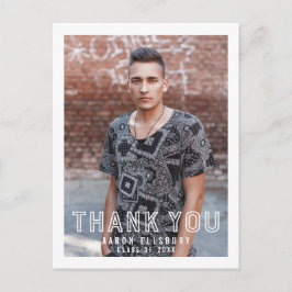 Cartão Postal Graduação de Foto em Formando Urbano Obrigado Cart