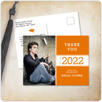 Graduação de Foto White Orange Year - Ano de aula 