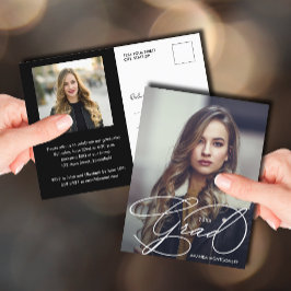 Cartão Postal Graduação de Fotografias de Script de Formando Ele