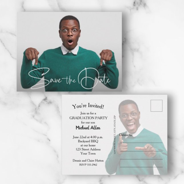 Cartão Postal Graduação de Fotos do Script de Tendência Salva a  (Criador carregado)