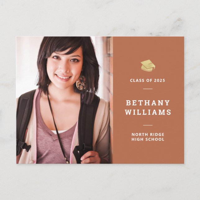 Cartão Postal Graduação de Fotos Moderna Laranja Terrestre (Frente)