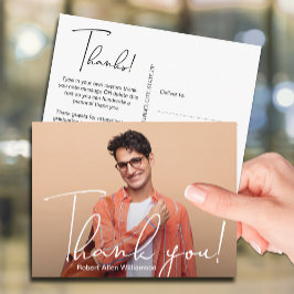 Cartão Postal Graduação de Fotos Simples Obrigado